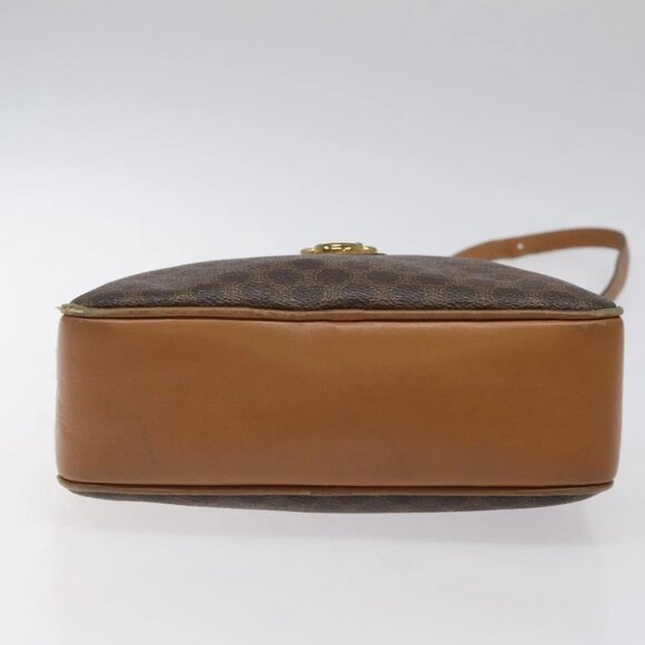 CELINE Macadam Canvas Shoulder Bag PVC Leather Brown Gold Auth BA1891 - Picture 13 of 16